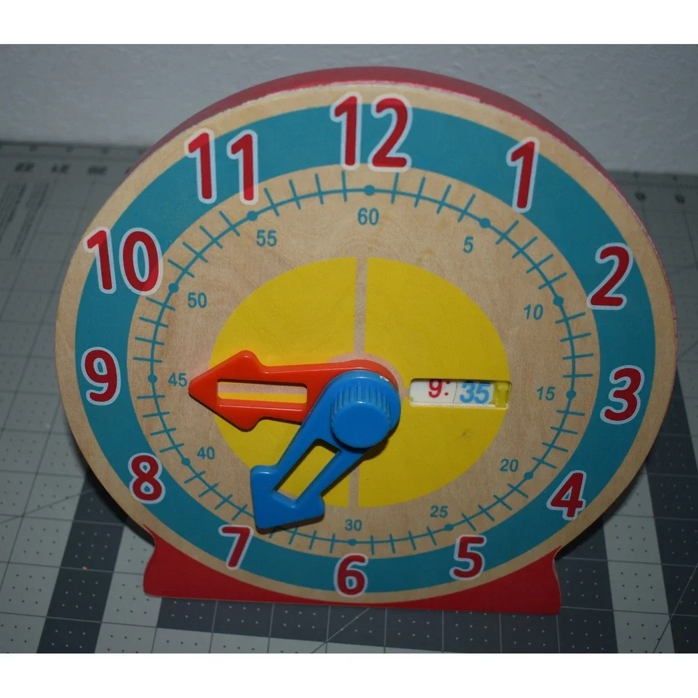 Melissa & Doug Turn & Tell Wooden Educational Learning Clock Toy 4284 Classic